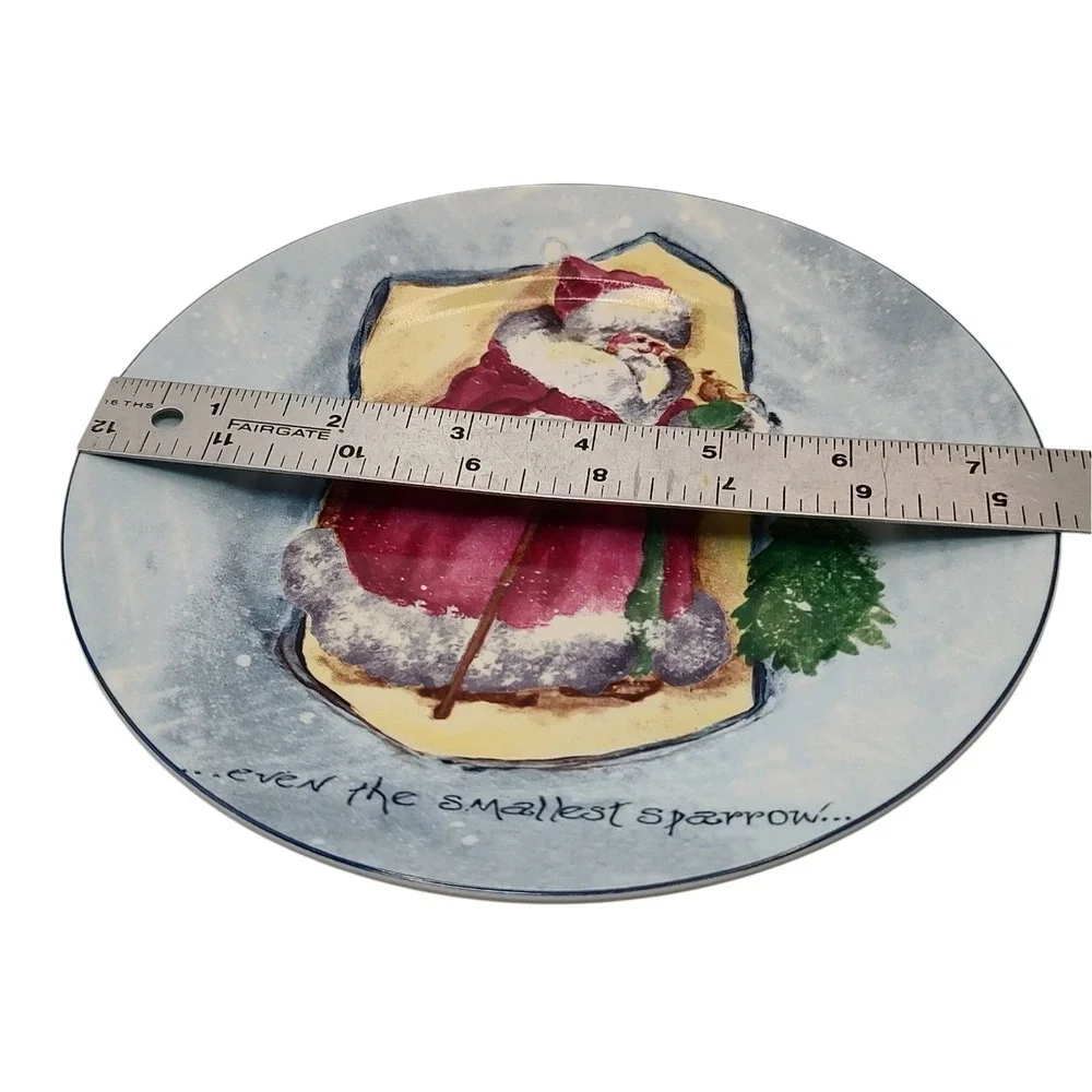Vintage Royal Norfolk Santa Plate Even The Smallest‎ Sparrow Christmas Holiday